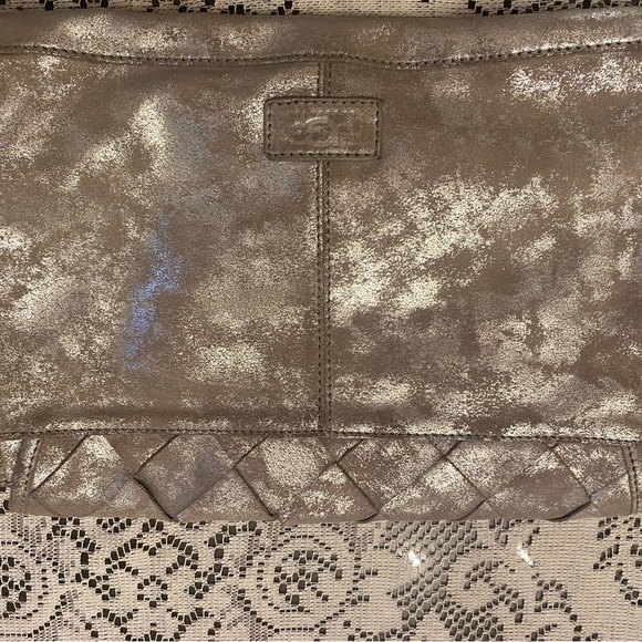 UGG Metallic Woven Clutch in Silver and Brown - Picture 2 of 4